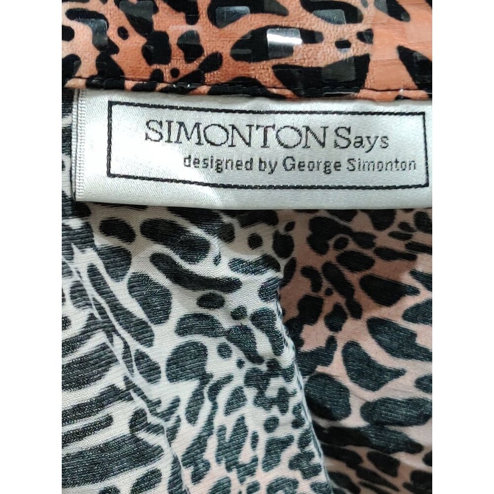 Vintage Simonton Says XL Y2K Glossy Textured Animal Print Statement Jacket Glam - Picture 7 of 12